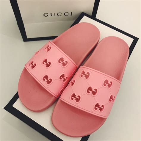 ebay gucci pink slides|pink Gucci slides farfetch.